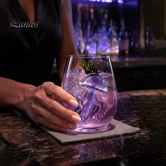 Handgefertigtes Künstlerisches Glasware Oktopus Glasbecher, 350ml Stielloses Weinglas, Wal Delfin Schildkröte Lebendiges Tentakel Design Becher Meeresbewohner Trinken
