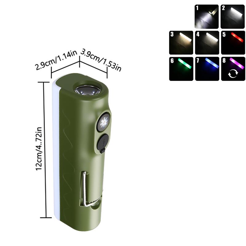 Outdoor LED Camping Lamp Built-in 2*18650 Rechargeable Torch RGB Atmosphere Lamp Portable Hook Tent Lamp Long Lasting Lantern