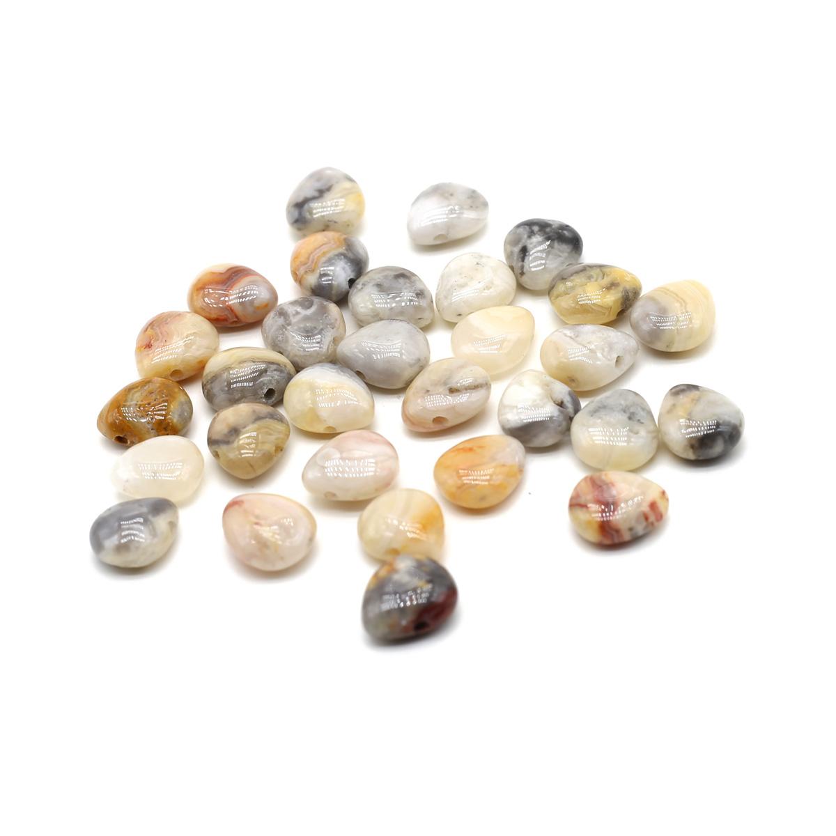 

10 шт. в партии бусины из натурального камня каплевидной формы кристалл розовый кварц агат бирюза свободные бусины для изготовления ювелирных изделий DIY аксессуары для ожерелья 10x12x5 мм 10Pcs/Yellow Crazy Agate