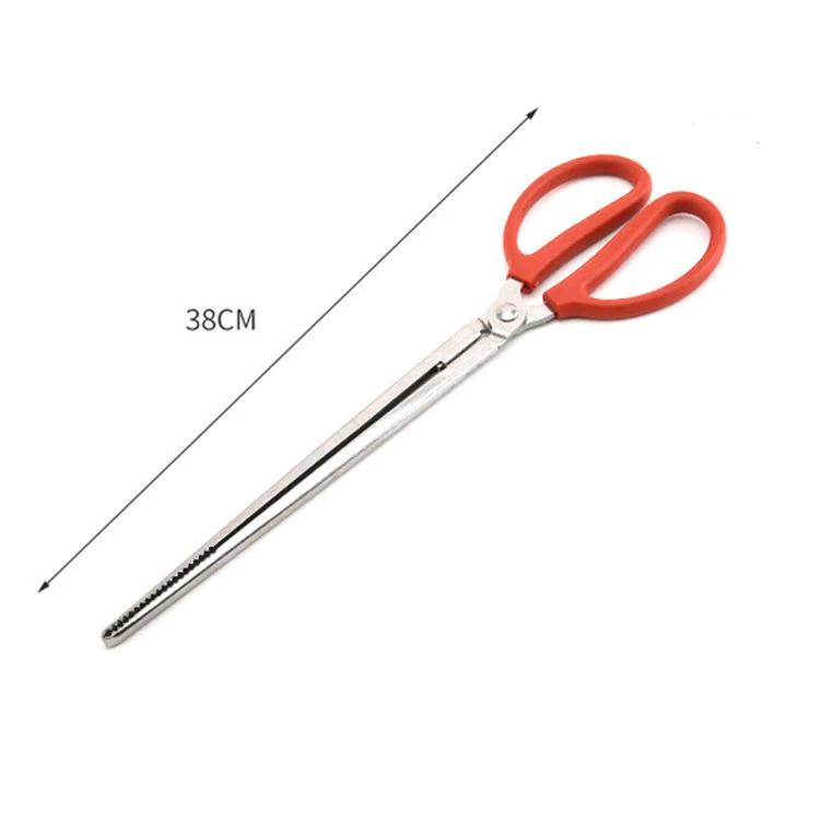 Durable Seafood Hand Tool Stable Multifunction Stainless Steel Crab Tongs Eels Clip Long Handle Kitchen Anti Slip