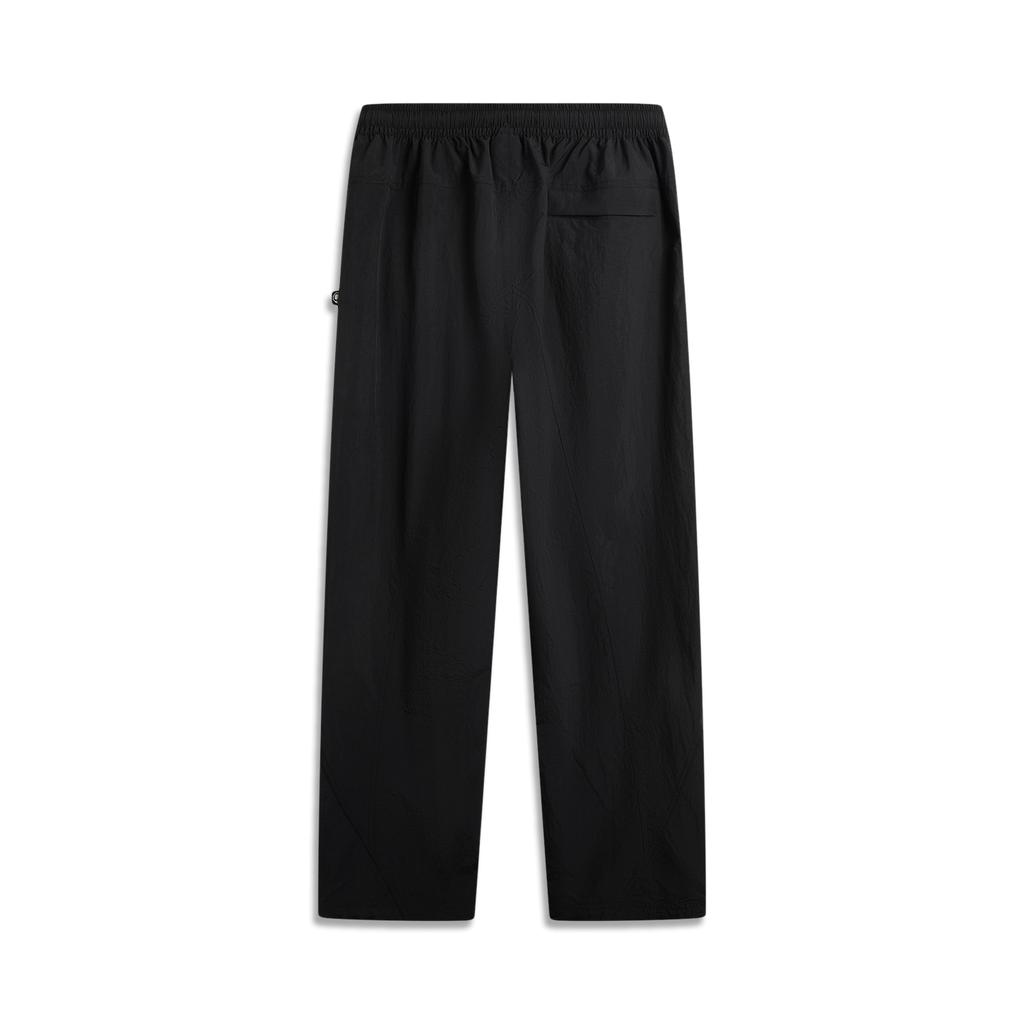 Li Ning Basketball Series Solid Color Comfortable Versatile Simple Casual Pants Men Bottoms Black AYKV791-3