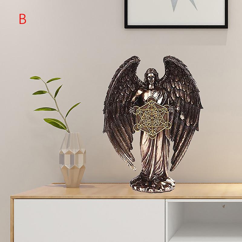 Talmudic Judaism Metatron Angel Holding Sacred Flower Of Life Geometric Statue