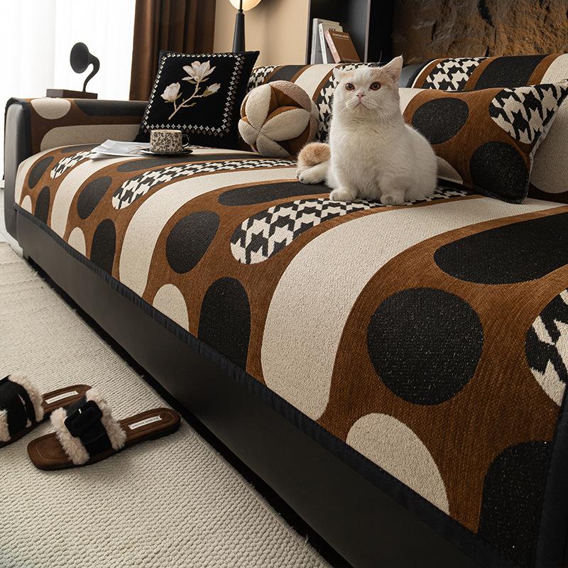 

Popular New Sofa Cushion Four Seasons Universal Chenille Sofa Seat Cushion Fixed Non-Slip Sofa Seat Cushion 70*70cm