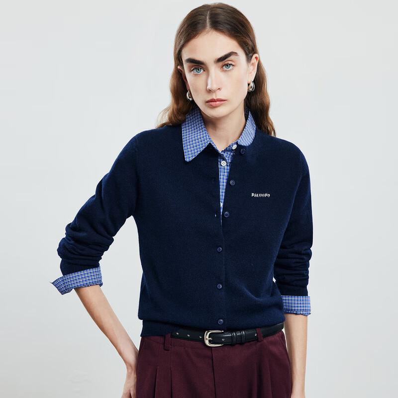 PALUOPO Women's Round Neck Cashmere Cardigan