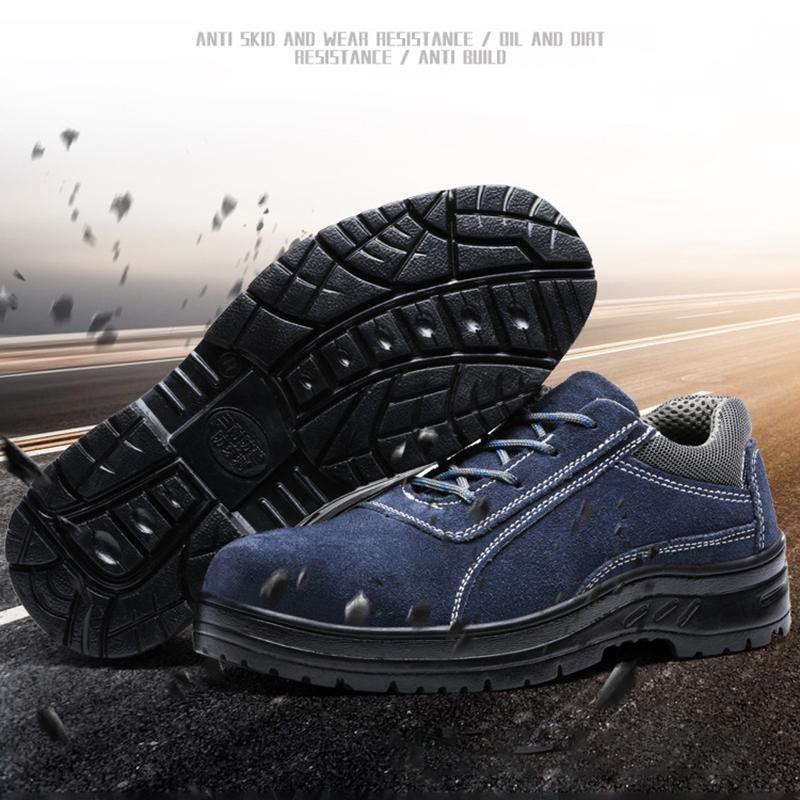 Oulylan Wear-resistant Antislip Work Shoes Steel Toe Anti Puncture Labor Footwear Low Top Welding Safety Boots For Men