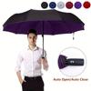 10 Bone Double Layer Automatic Umbrella Clear Umbrella Automatic Folding Umbrella Windproof Reinforcement Thickened Umbrella