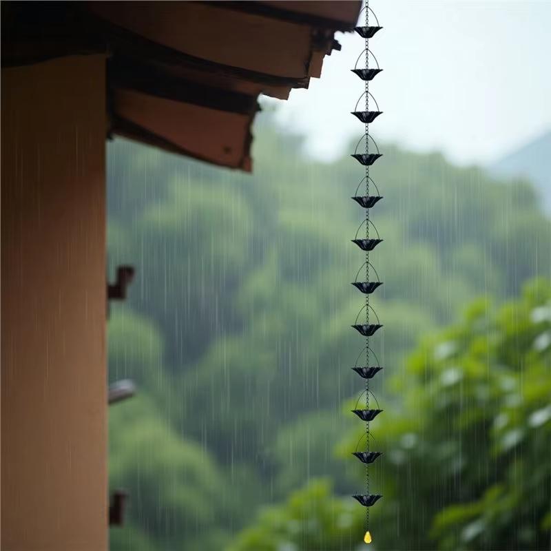 1Pcs Water Supply Chain Decoration Outdoor Rain Chain Metal Japanese Style Eaves Drainage Chain Villa Courtyard Rain Chain
