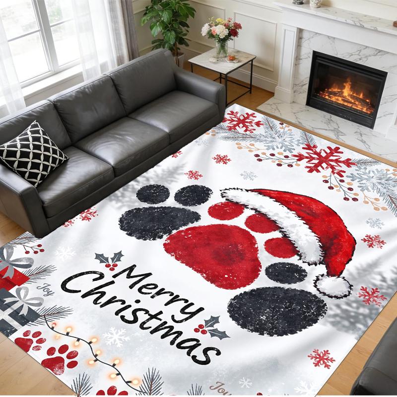 Christmas Printed Square Area Rug Soft Non Slip Floor Carpet For Bedroom Holiday Gift