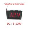 Two-wire Electric Vehicle Voltage Meter: Digital Display for 5V-120V (Compatible with 36V/48V/60V/72V/84V/96V).