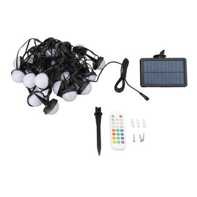 Ground String Light 25 RGB Bulbs IP66 Waterproof APP Bluetooth 2.4G Remote Control Solar Powered