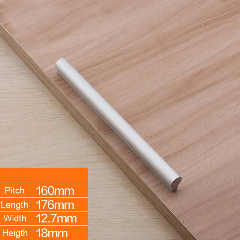 WV Round Handles Minimalist Silver Kitchen Cabinet Storage 64mm-224mm Dressers Door Knobs Drawer Door Single Hole Pulls Hareware