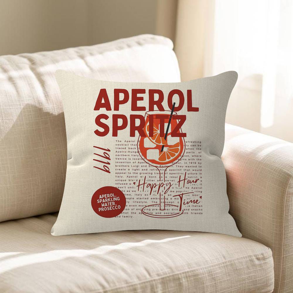 Aperol Spritz Art Pillow Cover Sofa Cushion Cover Home Room Decoration Children Gift