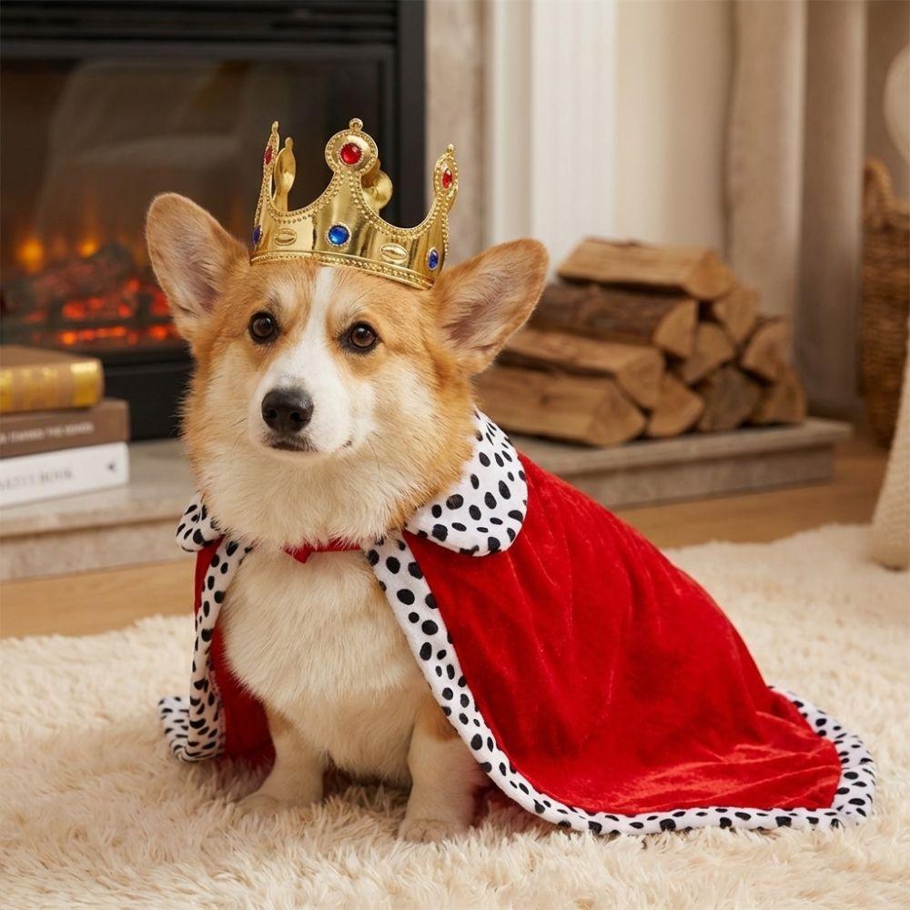 With Crown Dog King Cloak Breathable Pet Costume New Dog Transform King Cape For Outdoor Parade