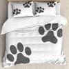 Dog Paw Print Duvet Cover Set Queen Size, Bone Pattern Bedding Set 3pcs For Kids Teens Room Decor, Pet Animals Comforter Covers