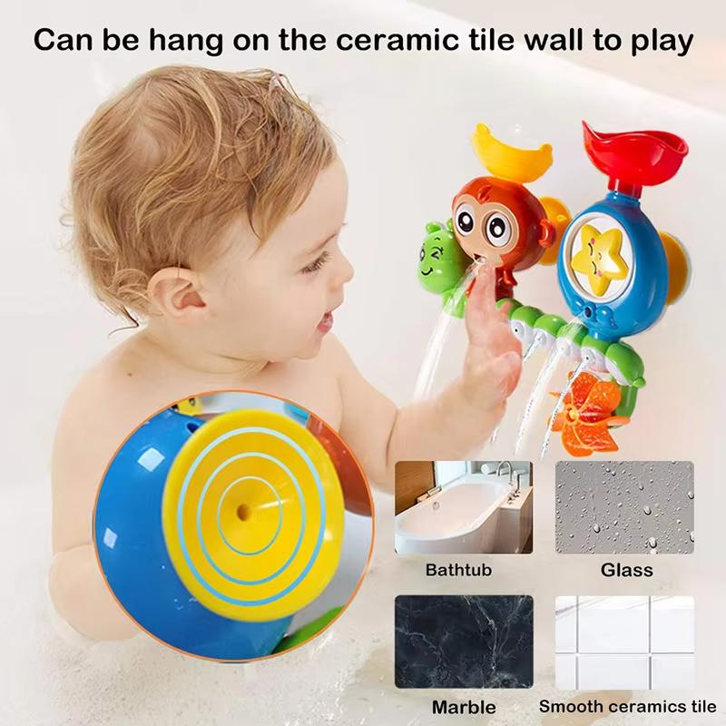 Baby Bath Toys Wall Suction Cup Track Water Game Kids Bathroom Cartoon Animal Bath Shower Toy for Toddlers Birthday Gifts