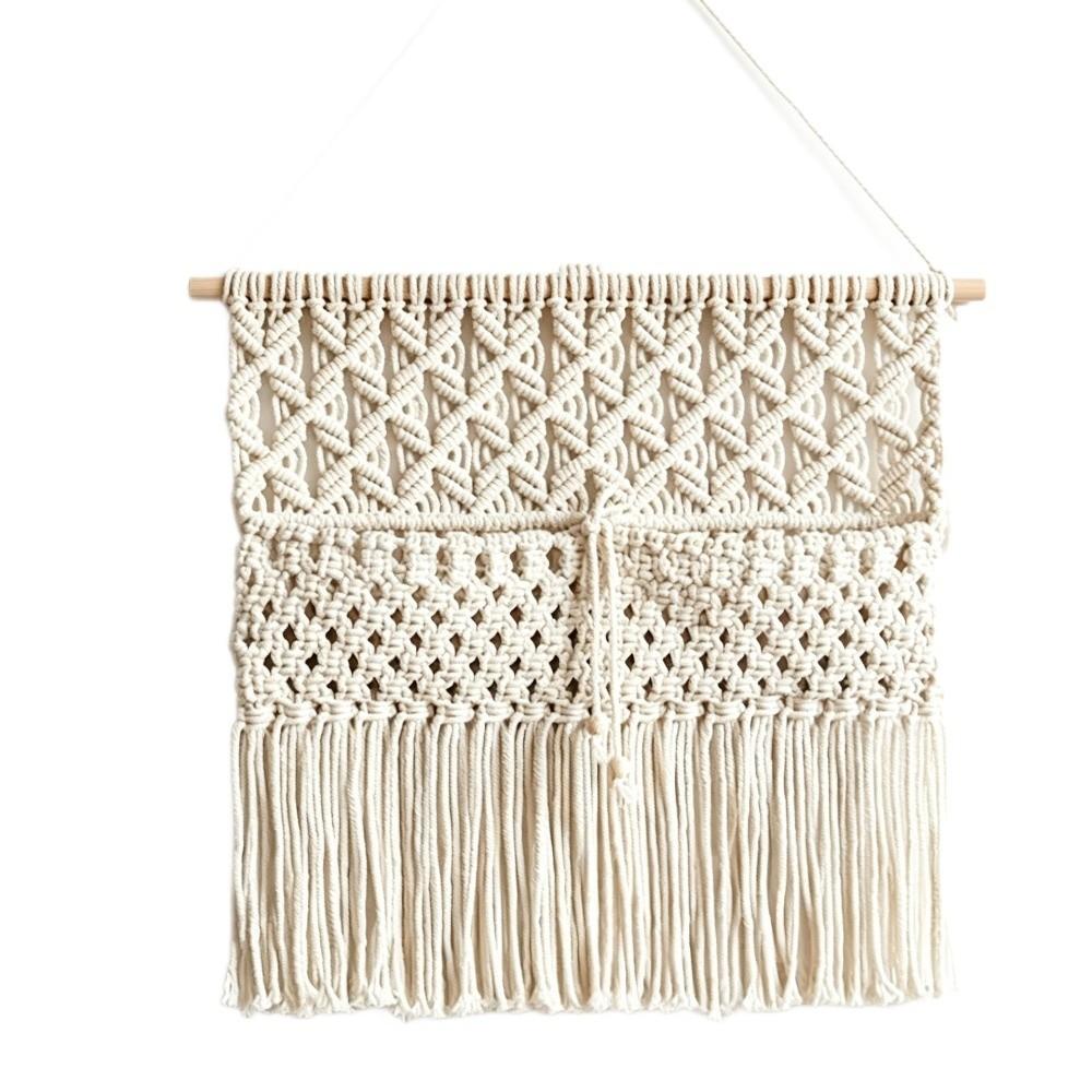 Geweven Macramé Wandkleed Katoon Touw Hangende Plantenbak Wanddecoratie Wandorganizer Woonkamer