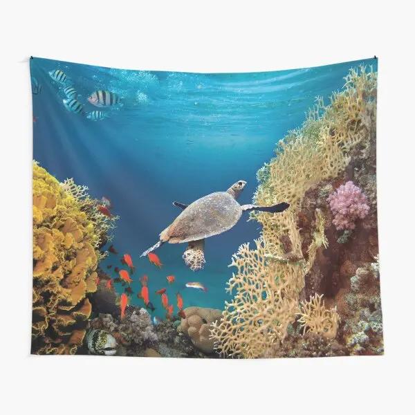 Undersea World Tapestry Tropical Fish Tapestry Wall Hanging Ocean Scenery Tapestries for Bedroom Living Room Home Decoration