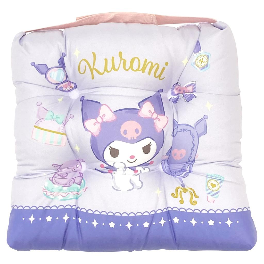 MORIPiLO Kuromi Sanrio Characters School Comfortable for Cute Morishita Makura Cushion, Purple, 30x30x7cm, Thick, Bottoms, School, Kindergarten,