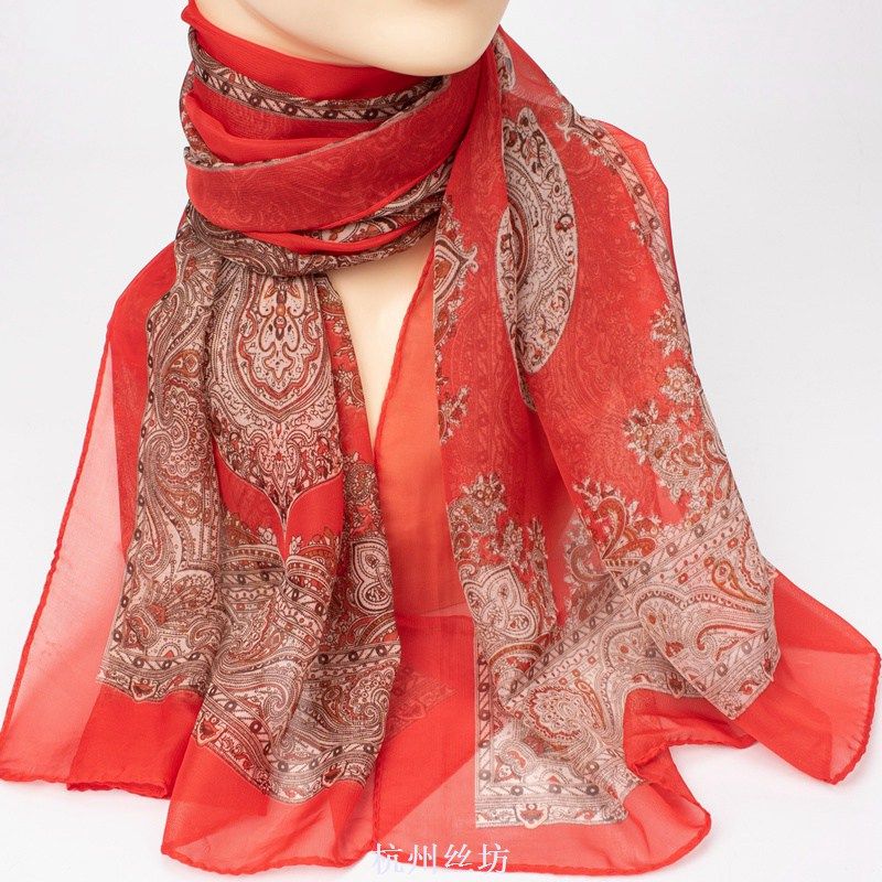 Women's Decorative Ethnic Style Retro Scarves Printed Scarves Thin Scarves Long Scarves Chiffon Scarves
