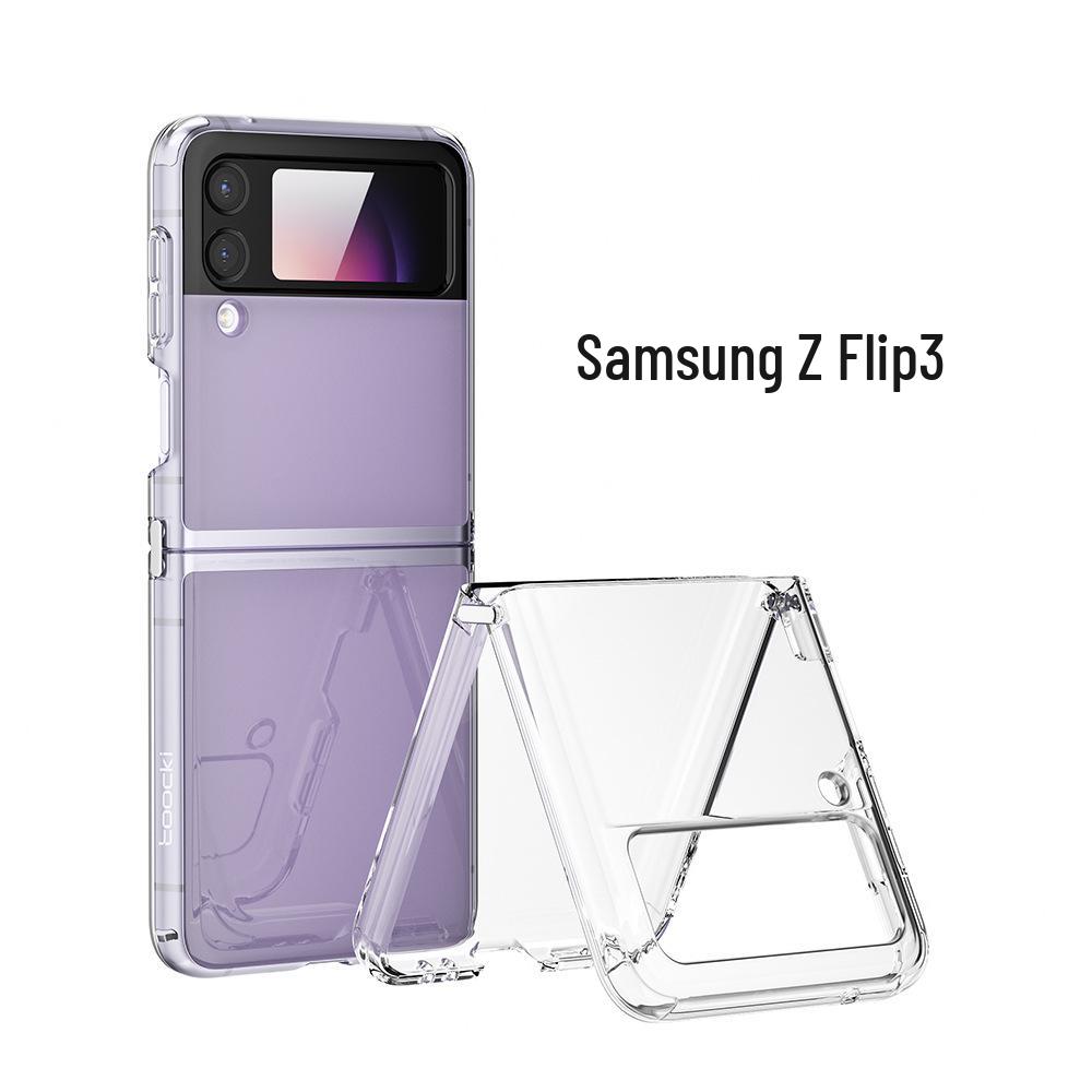 Toocki Transparent Drop-Proof Phone Case for Samsung Galaxy Z FLIP 6 - 3-Fold Protection Cover