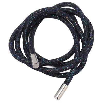 Shiny Round Cord 138cm Length Mesh and Metal Multifunctional   Drawstring Cord Rope
