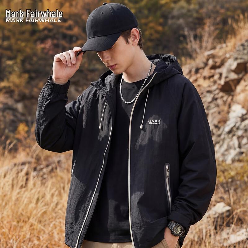 

MARK FAIRWHALE Men s Ant-Wrinkle Lightweight Hooded Jacket XL