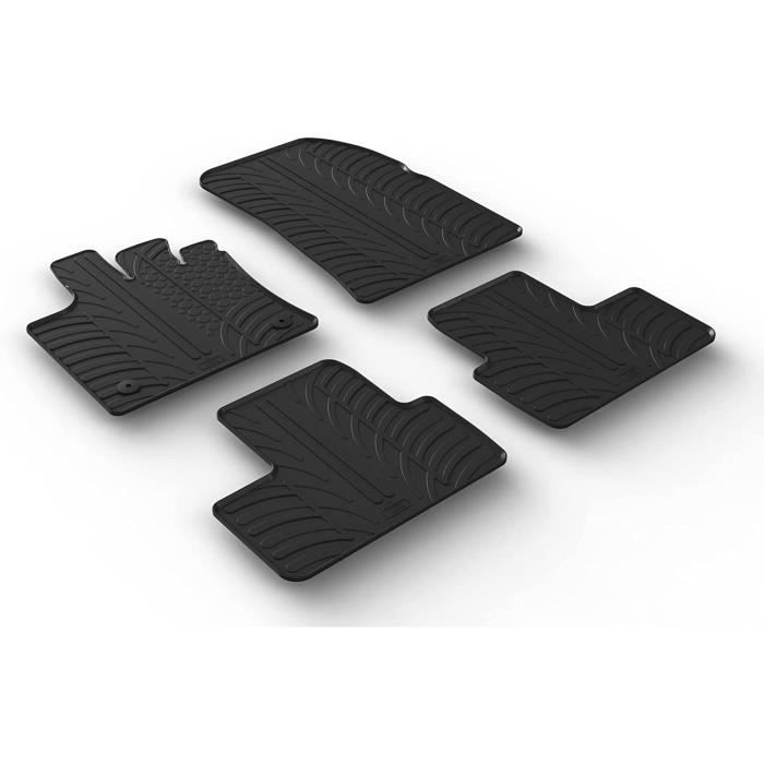 Tapis De Caoutchouc - RENAULT - Captur II - Noir - 4 Pièces - Clips De Montage