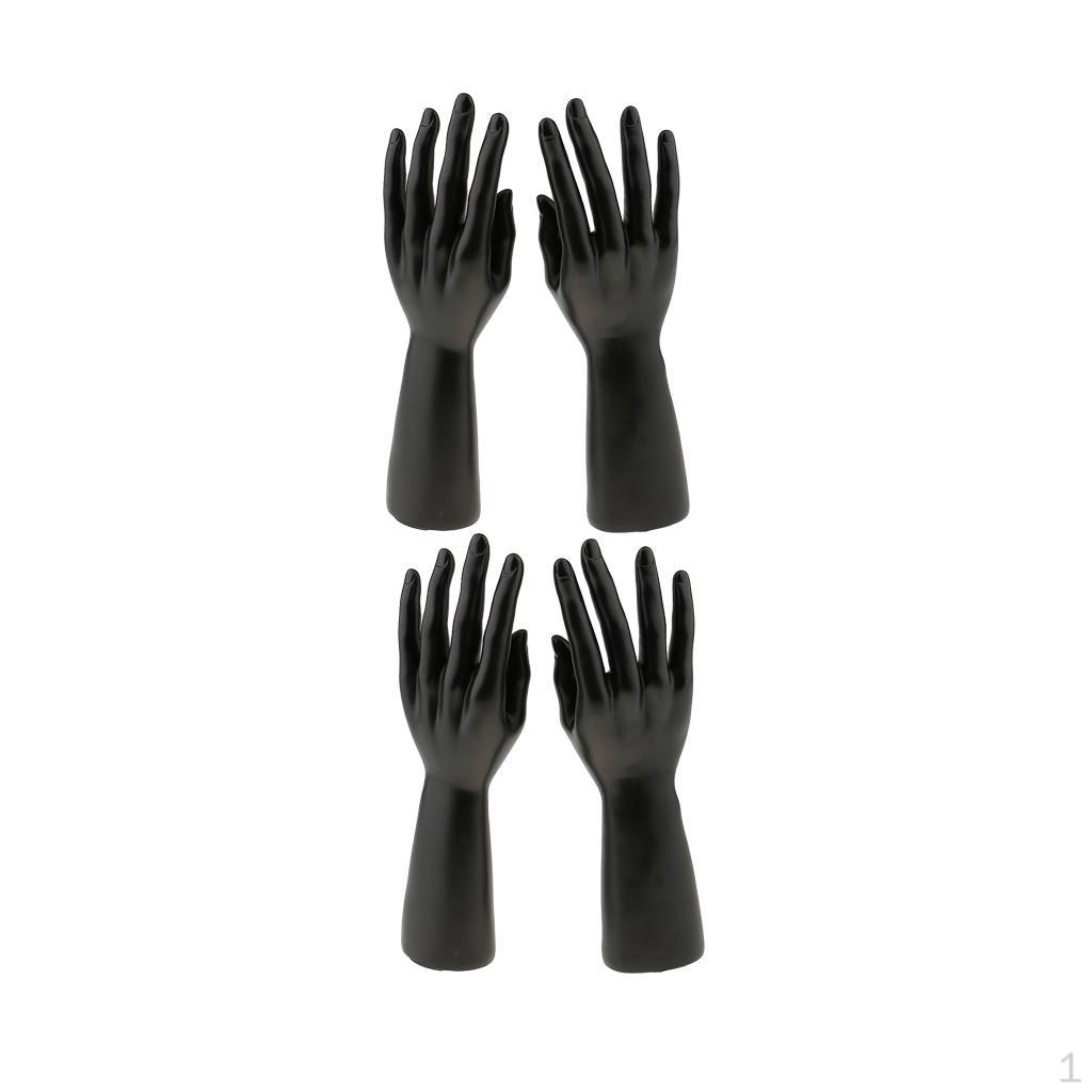 

2 Pairs Jewelry Display Holder Bracelet Ring Support Hanger Rack Male - Black