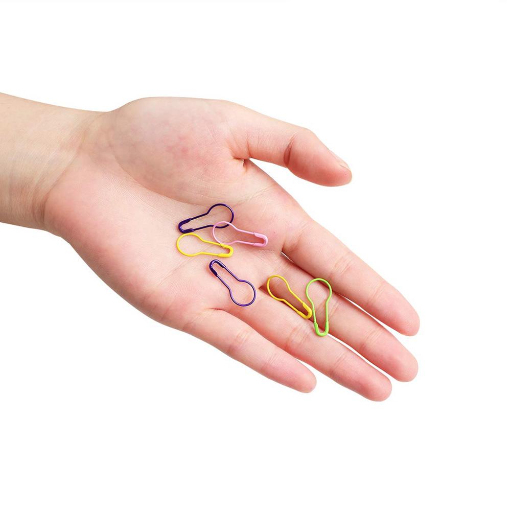320Pcs Colorful Metal Knitting Pins Stitch Markers Pear Shape Safety Pins for Sewing Clothing DIY Craft With Storage Box