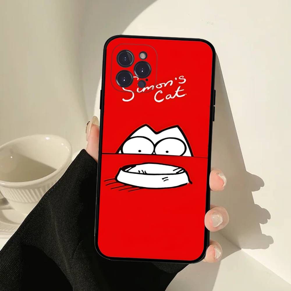 

Comedy Animated S-Simons Cat Phone Case For Iphone 17 16 15 14 13 12 11 Pro Max Plus Black Shell Cover Case iPhone 15 plus