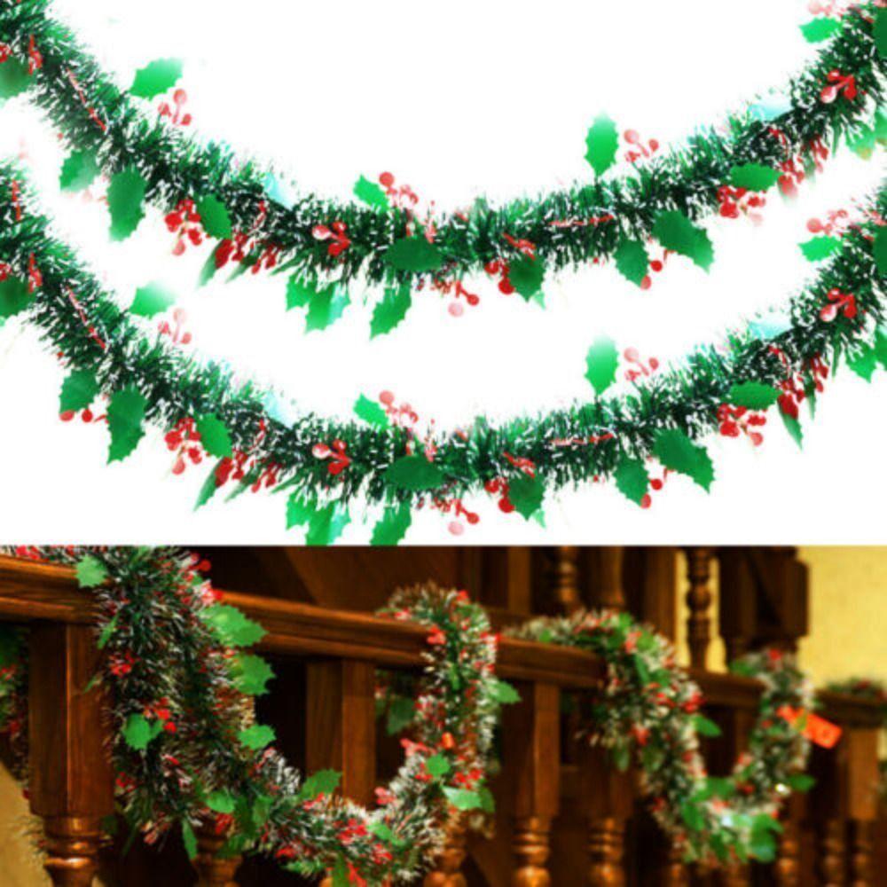 2PCS Reusable 2M Christmas Garland Shiny Tinsel DIY Tinsel Garland Pendant Prop Adjustable Xmas Tree Ornaments Christmas Tree