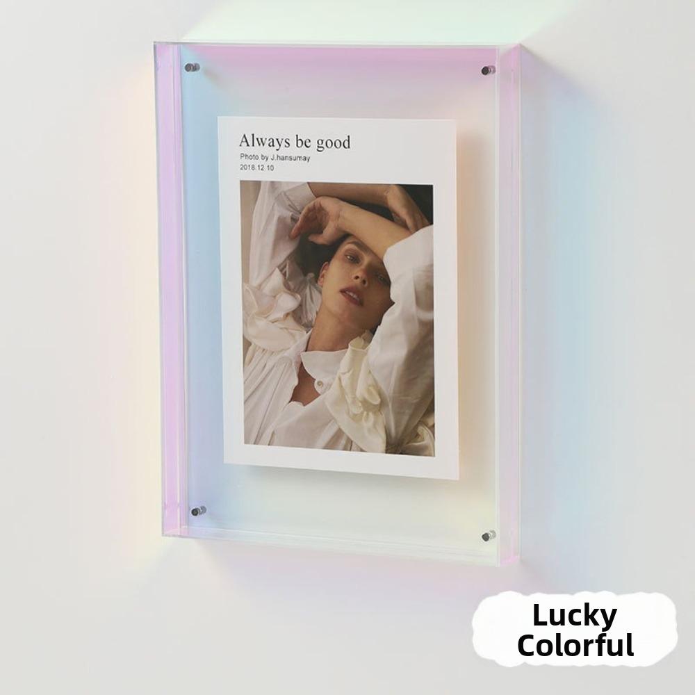 

New Ins Style Photo Frame Acrylic Colorful DIY Picture Frame Without Photos 3inch Table Wall Decoration Hall Bedroom 11-14cm