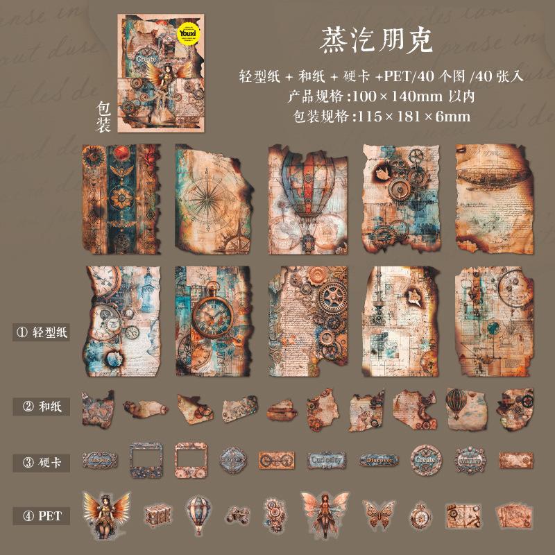 

50pcs/lot Memo Pads Material Paper Burning Trace Narrative Junk Journal Scrapbooking paper Decoration stationery