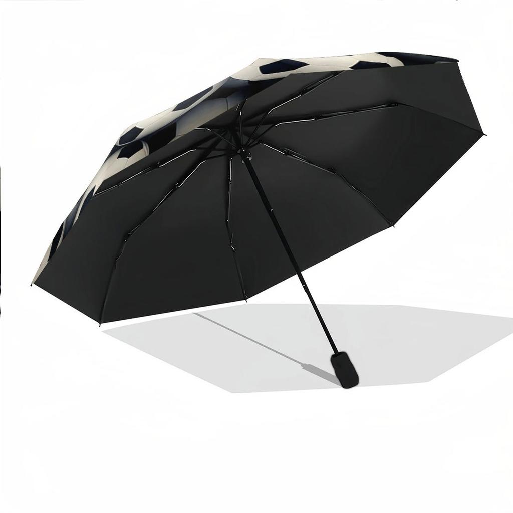 Automatic Soccer Design Umbrella - 8-Rib Windproof Open/Close, Portable Collapsible & Adult Soccer Fan Umbrella, Ideal Gift,,