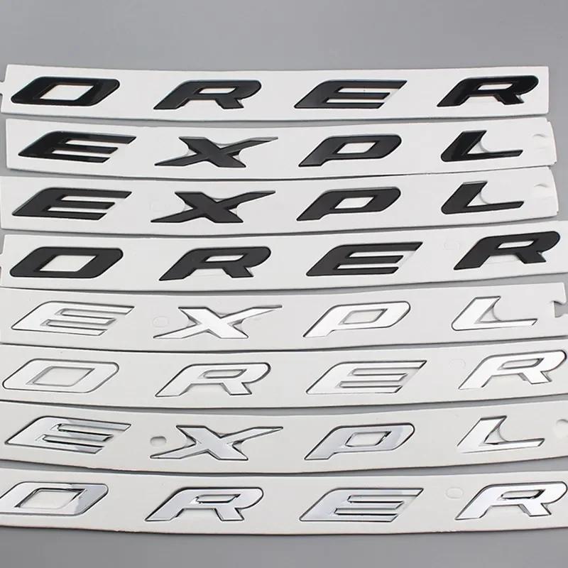 1Pc Chrome Black 3D ABS EXPLORER Letters Car Front Hood Bonnet Emblem Badge Sticker Car Styling Accessories