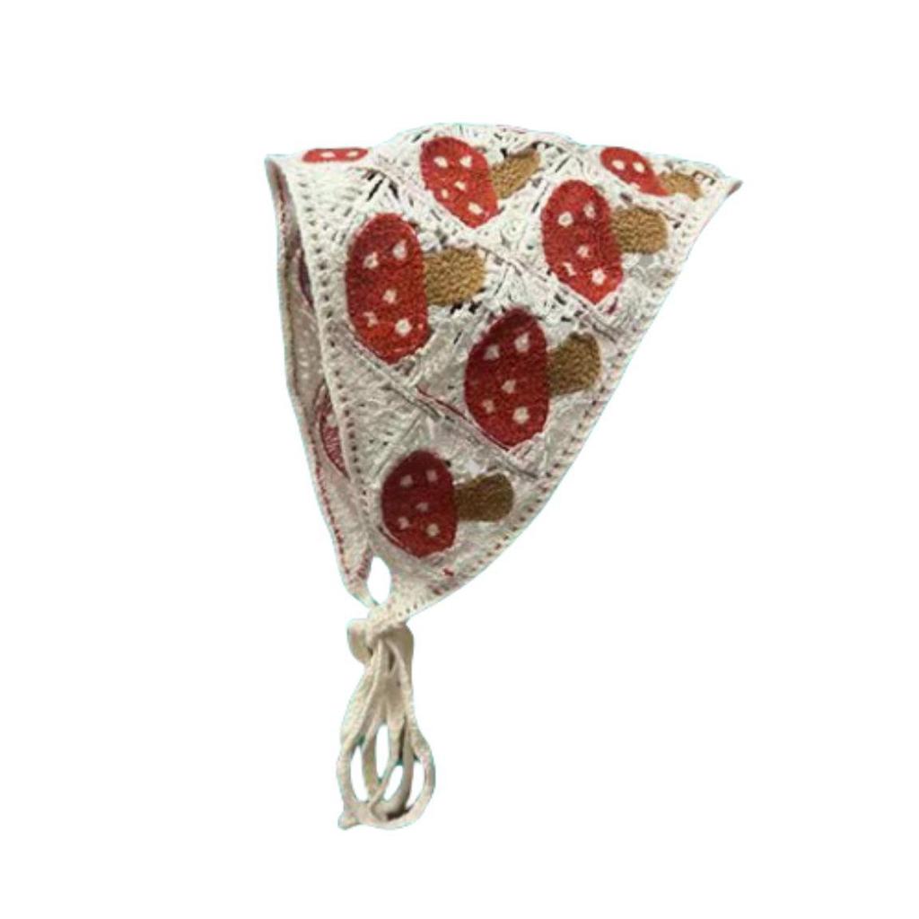 Ręcznie robiona szydełkowa trójkątna chusta na głowę: Francuski Retro, Wszechstronny, Styl Pastoralny