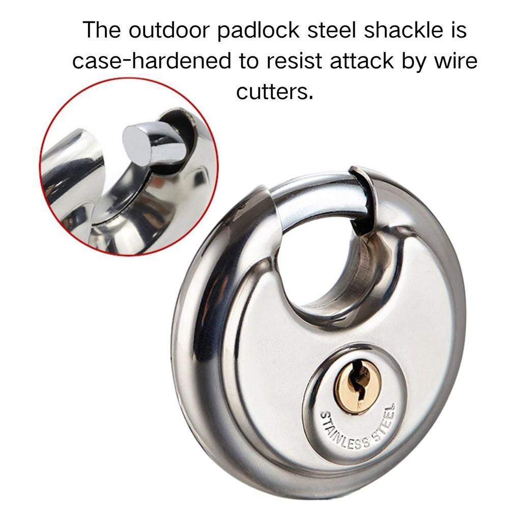 Compact Round Disc Lock Stainless Steel Security Lock Disc Locking Padlock  Carriage Door