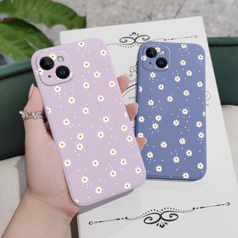 Coque de téléphone Fleurs Marguerites Pour iPhone 17 17 Air 16 15 14 13 12 11 X XR XS Plus Pro Max Mini Housse en Silicone