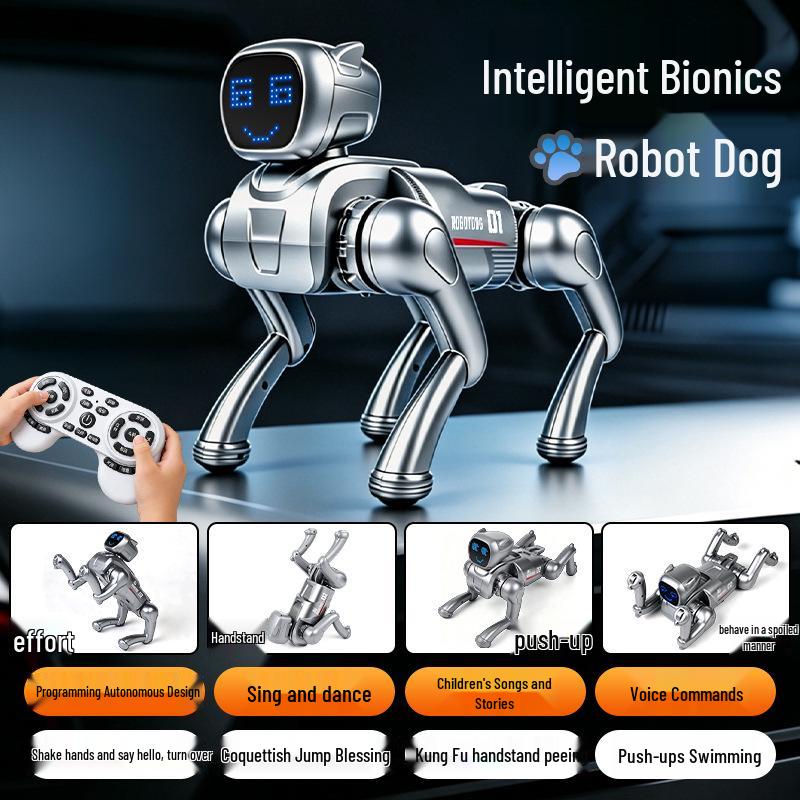 Remote Control AI Smart Robot Dog - Interactive Voice and Programming Toy for Kids Single Battery