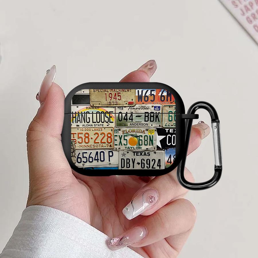 License Plate Design Earphone Cases Cover Case For Airpods Pro2 2 Pro 3 1 4 Pro3