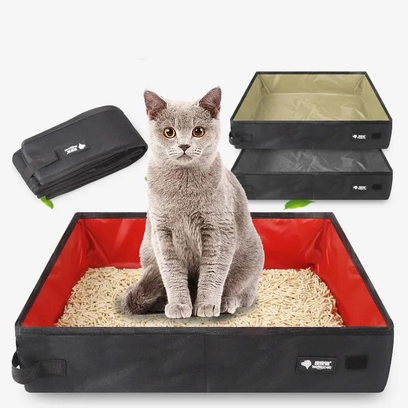 Portable Foldable Cat Litter Box Cross Border Cat Sandbox Practical Waterproof Oxford Cloth Cat Litter Box Cat Litter Box