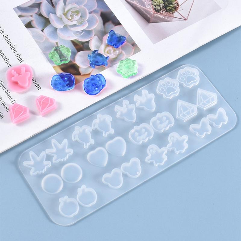 DIY Art Crafts Ear Studs Casting Mold Handmade DIY Earrings Silicone Mold Eardrops Danglers UV Crystal Resin Epoxy Mold
