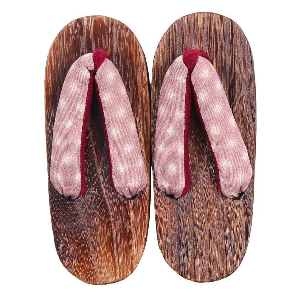 Geta Burnt Girls [KYOETSU] Clogs, Dull, Paulownia, (2 Roses, measurement_21_point_0_centimeters)