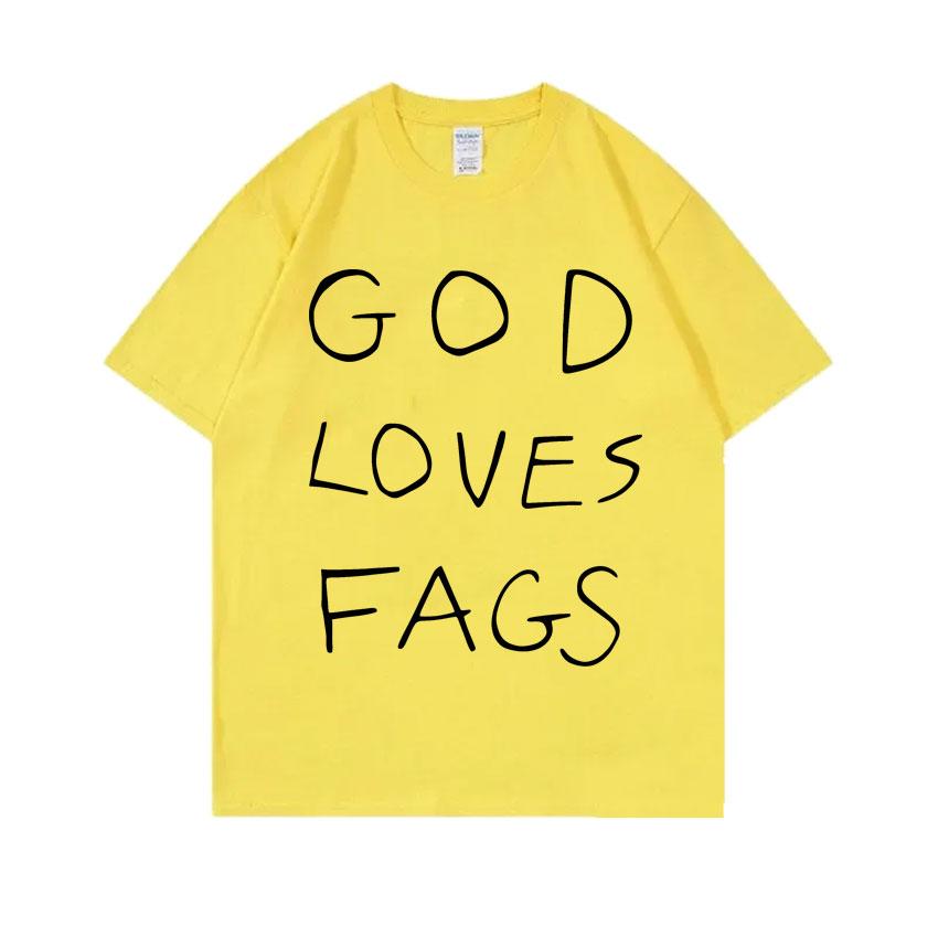 TV Series Shameless Ian Gallagher God Loves Fags Same Style Print T-shirt Men Women Casual Oversized Tshirt Male Cotton T Shirts