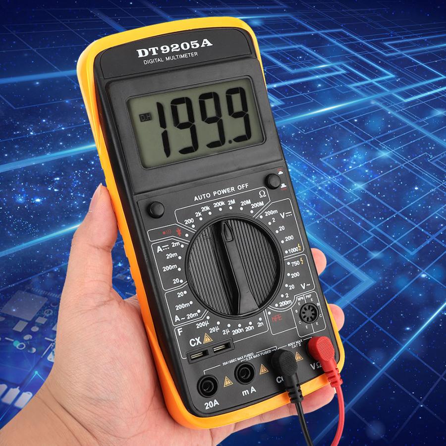 New DT9205A Digital Multimeter LCD AC//DC Ammeter Resistance Capacitance Tester