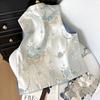 Vest Sleeveless Vest Women's Early Spring Vintage Buckle Jacquard Embroidered Vest
