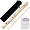 6-hole and 8-hole ABS Recorder for Students and Children Felt Pouch 8-hole German-style Soprano White Recorder