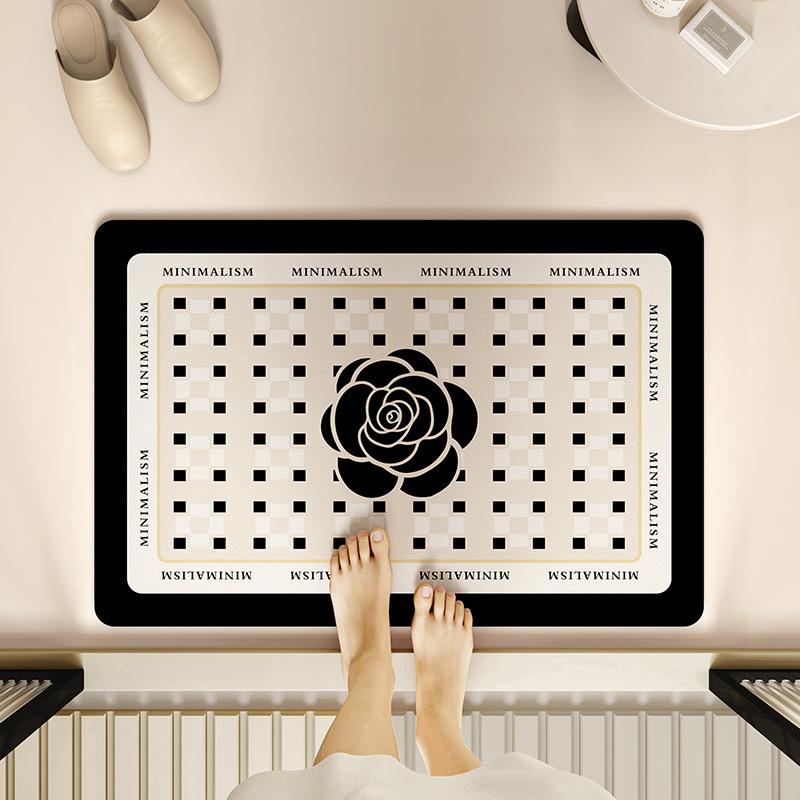 Light Luxury Diatom Mud Cushion Toilet Non-Slip Floor Mat Strong Absorbent Bathroom Mat Household Door Foot Pad Diatom Mud 40*60cm