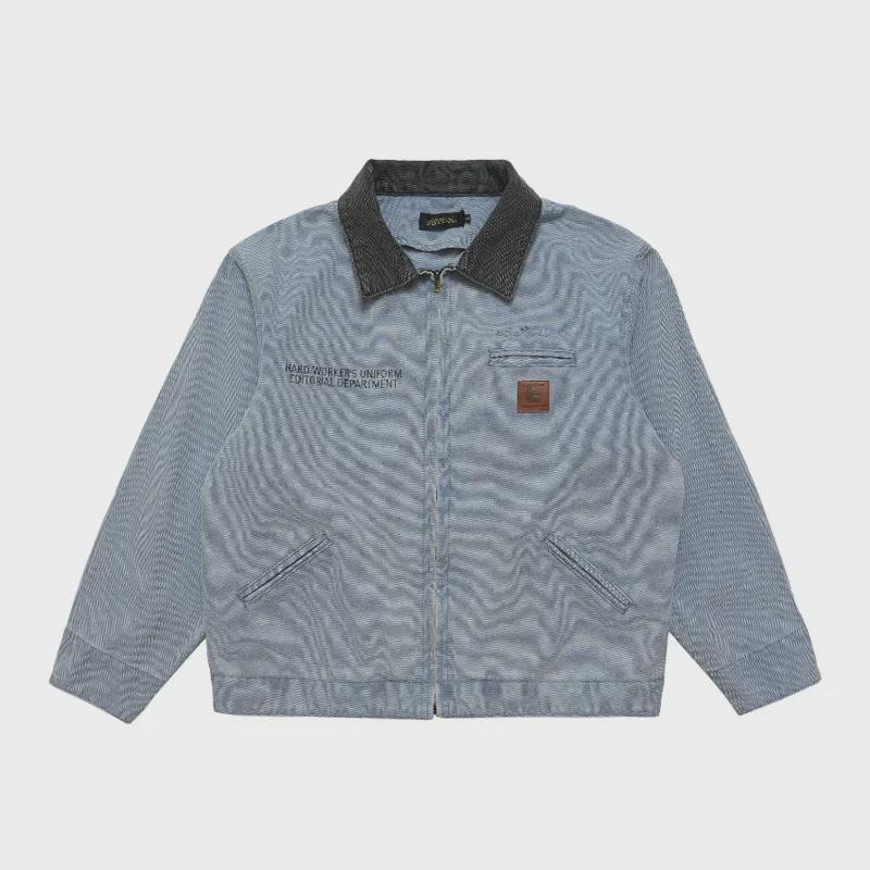Lawfoo American Vintage J97 Unisex Retro Color-Block Lapel Casual Jacket