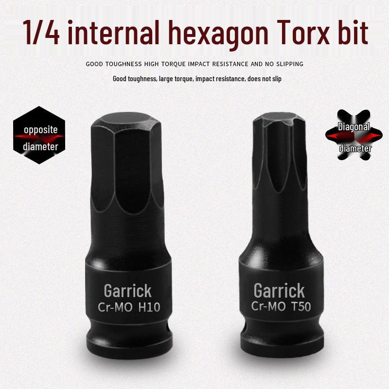 1/4" Mini Pneumatic Ratchet Screwdriver & Wrench with 6.3mm Hex and Torx Bit